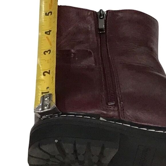 Leather Burgundy Ankle Boots, Franco Sarto, Size 7 - Picture 10 of 13